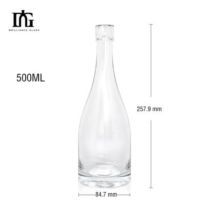 500mlのグラスボトルをカスタマイズ ブランデー 汁 ワイン 酒 精品 OEM/ODM 独特の形
