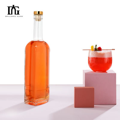 750ml 700ml 500ml 独特の形 ウォッカ スピリット ジン ラム 透明ガラス 酒瓶 コルク付き