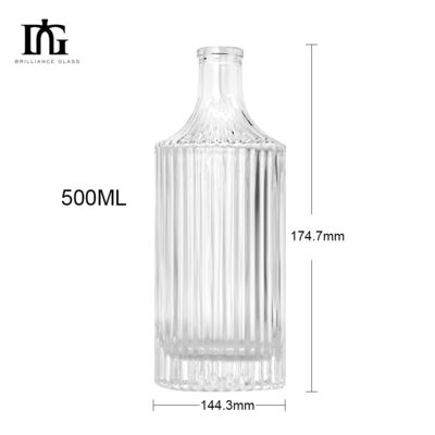 クリア・クリスタル・ラム・ジン・ウォッカ・ボトル トップセール 360ml 500ml 700ml カスタム・フォー・リコール・グラス・ボトル