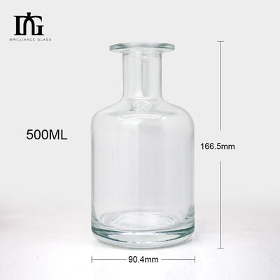 オーダーメイドデザイン 画面印刷 ウォッカ・ウイスキー・リコール用 透明な冷凍 500ml ガラスボトル