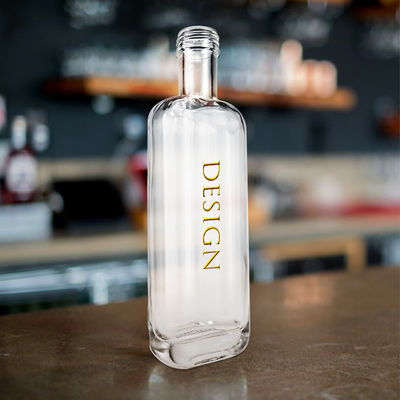 直接透明ガラスボトル ウォッカ ウィスキー ジン 420ml/500ml/700ml/750ml インダストリアル