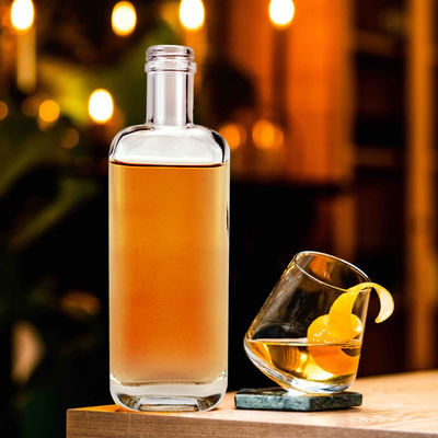 直接透明ガラスボトル ウォッカ ウィスキー ジン 420ml/500ml/700ml/750ml インダストリアル