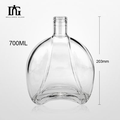 透明な 700ml ワイン・ウイスキー ガラスボトル