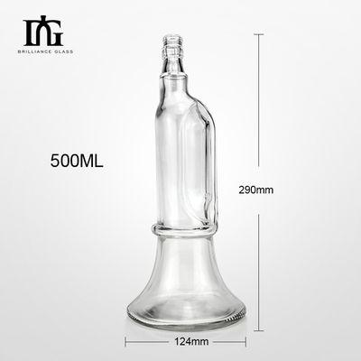 カスタマイズされたガラスカラー素材 ガラス酒瓶 ジン 500ml 700ml 鉛のない