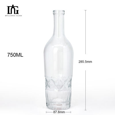受け入れられるOEM/ODM ヨーロッパのスタイル 贅沢 700ml 750ml ユニークなウイスキー・ラム・ジン ガラスボトル