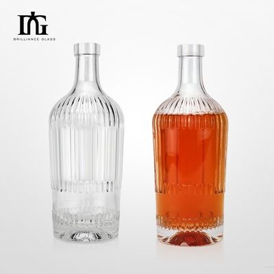 700ml/750ml/1000ml クリアグラス 丸い 空のワインとラムボトル コルク密封タイプ