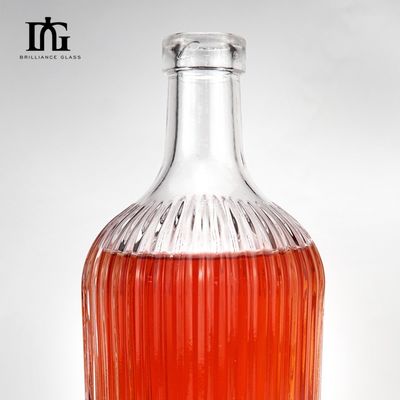 700ml/750ml/1000ml クリアグラス 丸い 空のワインとラムボトル コルク密封タイプ