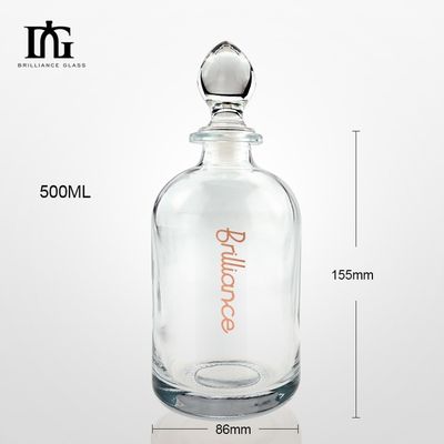 500ml クリアグラス フルーツワイン 酒瓶 コルク彫り付きの表面操作