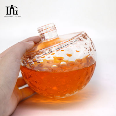 独特のデザイン 700ml クリアグラスボトル 独特の頭蓋骨形と彫刻コルク