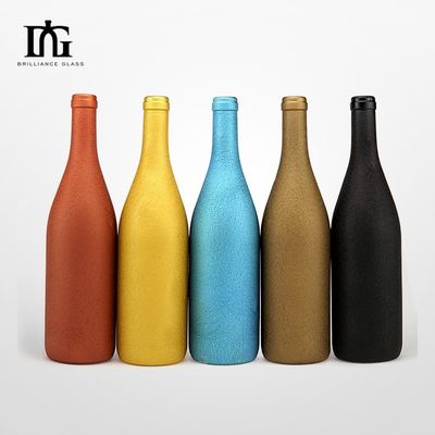 500ml/750ml容量 赤ワインとアルコールのためのカスタムマット色のガラスワインボトル