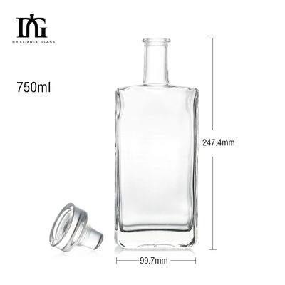 アルコール飲料 ガラスのボトル コークストッパー カスタムデザイン 750ml Square
