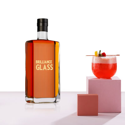 アルコール飲料 ガラスのボトル コークストッパー カスタムデザイン 750ml Square