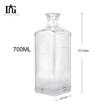 オーダーメイド 上げられた底のガラスボトル 700ml 酒類容量 ウィスキー ウォッカ ジン テキラ
