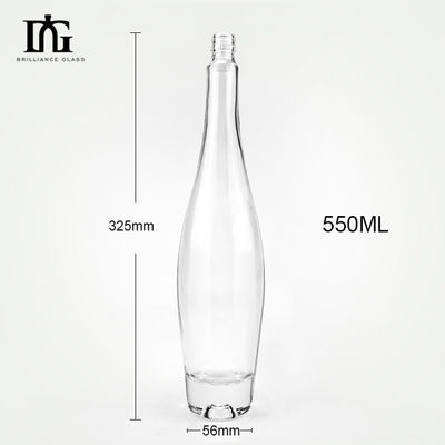 オーダーメイドロゴ 透明ガラス 550ml シャンパン/ウイスキー/ヴォッカ/アルコールのためのワインボトル