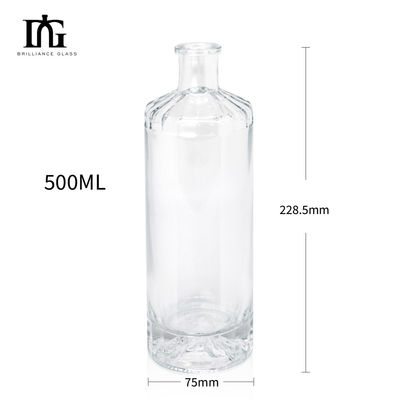 無料で提供される コルクタップと厚い底付き 500ml 透明ガラス飲料ボトル