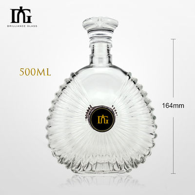 グラビング 表面 処理 500ml 酒類飲料用 ガラスボトル カスタムデザイン