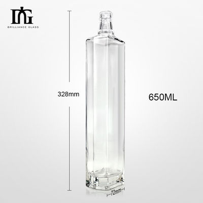 650ml クリエイティブ・ウイスキー・ウォッカ ガラスボトル コルクとスクリュー・キャップ 彫刻された表面