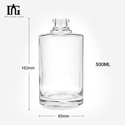 ガラスカラー 500ml 透明 丸 空き 石灰色のガラス 酒 ワイン ウィスキー ウォッカ 蓋が塞がれたボトル