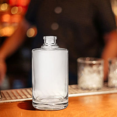 ガラスカラー 500ml 透明 丸 空き 石灰色のガラス 酒 ワイン ウィスキー ウォッカ 蓋が塞がれたボトル