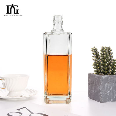500ml Square Clear Empty Brandy ウィスキーガラスボトル OEM/ODMが受け入れられる