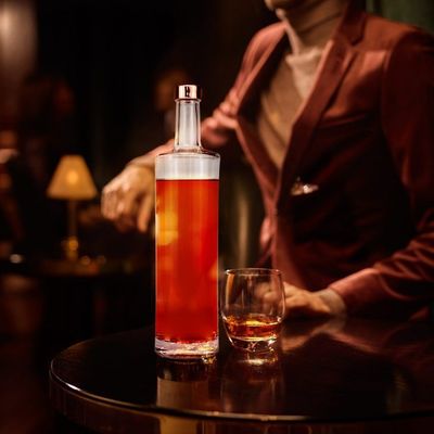彫刻 クラシック 空 500ml カスタム クリント クリア 丸い ガラス ボトル