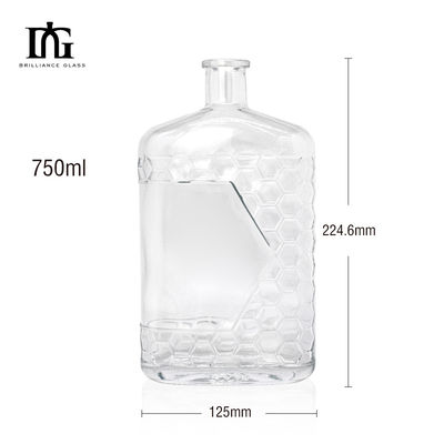 カップタイプ コルクとスクリュー 両方 ジン・ラム・ウォッカ 500ml 700ml 750ml 透明ガラスボトル