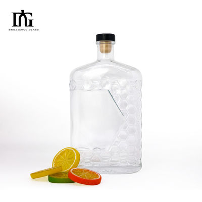 カップタイプ コルクとスクリュー 両方 ジン・ラム・ウォッカ 500ml 700ml 750ml 透明ガラスボトル