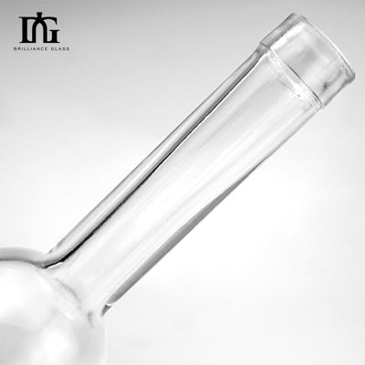 グラスワインボトル ハイ・フリント・スピリット 100ml 丸い形 ロングネック コルクで空っぽ オーダーメイド