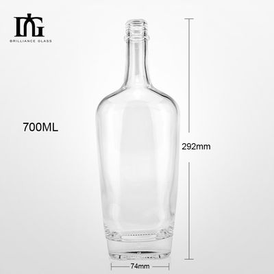 250ml/500ml/700ml/750ml オーダーメイド ガラス ウォッカ ウィスキー ジン ボトル スクロール キャップ