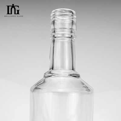 375ml 750ml ジン・ウォッカ用のカスタマイズされたガラス・ジニッパーボトル 透明なアンバーガラス製