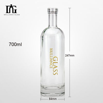 OEM/ODM 許容 500ml 700ml 透明ガラスボトル 酒類用 ウォッカ 密封タイプ CORK