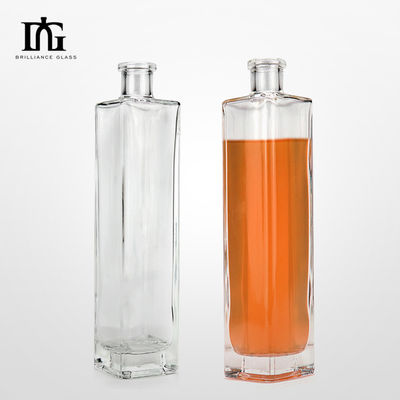 ボディ素材 ガラス 500ml 酒/ウォッカ/ウイスキー/ラム用の空き方形のガラスボトル