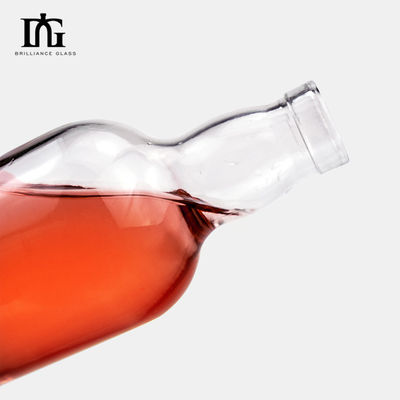 カスタマイズされたロゴ 500ml ラウンドガラスボトル 贅沢なスピリットとウイスキー