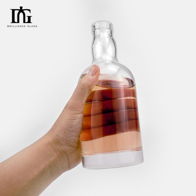 カスタマイズされたロゴ 500ml ラウンドガラスボトル 贅沢なスピリットとウイスキー