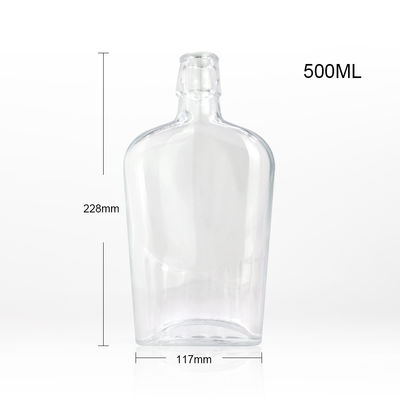 750ml/1000ml 酒類のためのガラスボトル ウィスキー・ラム・ジン・テキラ・ブランデー 彫刻されたコルクストップ