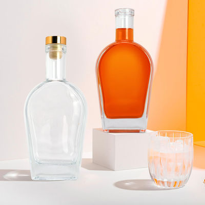 ウィスキー 酒 ジン ラム ウォッカ ガラスボトル ガラスコルク 450ml 700ml 750ml コラー素材