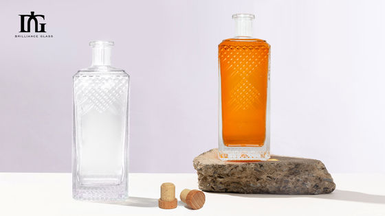 密封タイプ コルク 700ml 375ml 500ml ウィスキー用 ガラスボトル