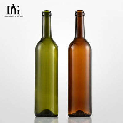 ガラスカラー素材 750ml ダークグリーン レッドワインのための再利用可能なワインボトル OEM/ODM 受け入れられる